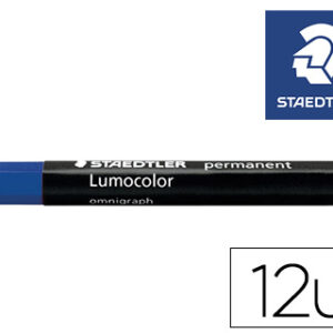 Minas Staedtler p/ Marcar Azul Lumocolor Permanente Omnigraph 236 Caixa de 12 Unidades