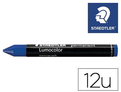 Minas Staedtler p/ Marcar Azul Lumocolor Permanente Omnigraph 236 Caixa de 12 Unidades