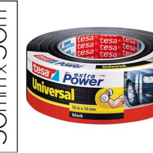 Fita Adesiva Tecido Universal 50mm x 50m (Preto) – TESA