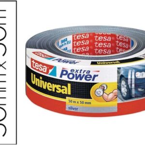 Fita Adesiva Tecido Universal 50mm x 50mt (Prateado) - TESA