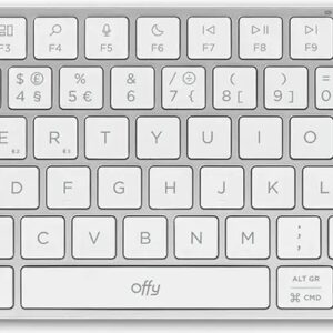 Teclado Pixie Mini Wireless RF 2.4GHz + Bluetooth 5.1 Multi-Device PT (Branco) - OFFY