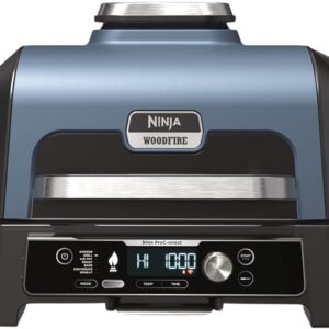 Grelhador El?trico Woodfire Pro Connect XL c/ Defumador OG901EU 1700W (Preto/Azul) - NINJA