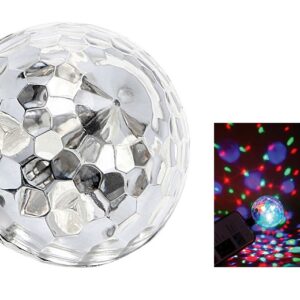 Mini Bola LED 4W c/ Efeitos LED Disco p/ Smartphone (MicroUSB) - OMEGA