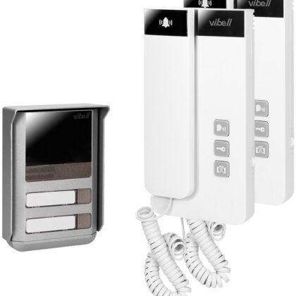 Kit Audio Porteiro c/ 2 Unidades Interiores (2 Habitações) - VIBELL