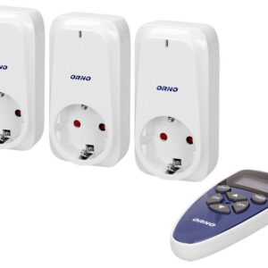 Sistema de 3 Tomadas ON-OFF c/ Comando Função Relógio e Temporizador - ORNO