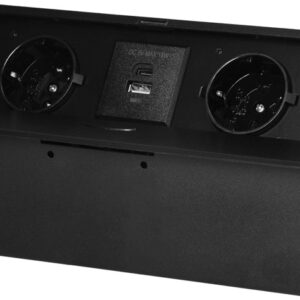 Extens?o Dupla Oculta POP-UP c/ Porta USB-A e USB-C p/ Secret?rias, Balc?es (Preto) - ORNO