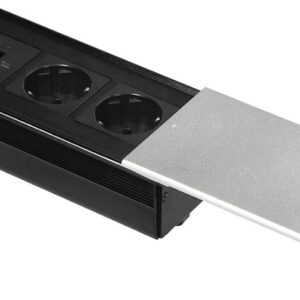 Extens?o Dupla Oculta c/ Tampa Deslizante + 1x USB-A e 1x USB-C 4.2A (Prateado) - ORNO