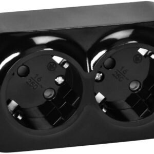 Tomada Dupla 2x2P+E ToDo 16A/230VAC IP20 (Preto) - ORNO