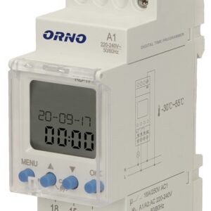 Temporizador Semanal Digital 2 Canais 16A 2300W (DIN) - ORNO