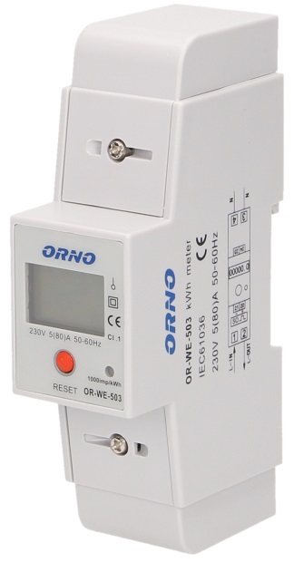 Medidor Digital de Consumo de Energia Monofásico (80A) c/ RS485 para Calha DIN - ORNO