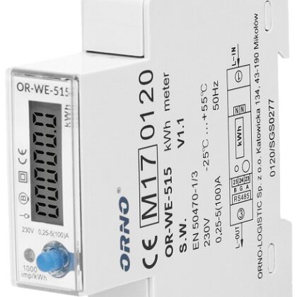Medidor Digital de Consumo de Energia Multi-tarifa Monofásico (100A) c/ RS485 p/ Calha DIN - ORNO