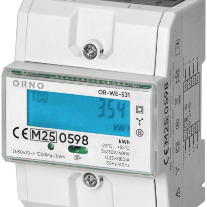 Medidor Digital de Custos de Energia p/ Calha DIN 80A c/ MID (Trifásico) - ORNO