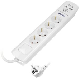 Extensão Quadrupla c/ 2x USB Branco (3 mts) - ORNO
