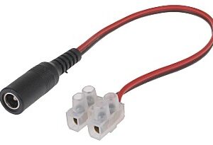 Ficha DC Femea (Ø 2,1 / 5,5 mm) com Ligador (20cm)