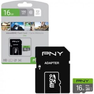 Cart?o de Mem?ria MicroSDHC 16GB (Classe 10) + Adaptador - PNY
