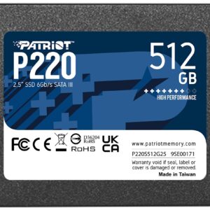 Disco SSD P220 2,5 512GB Serial ATA III - PATRIOT MEMORY