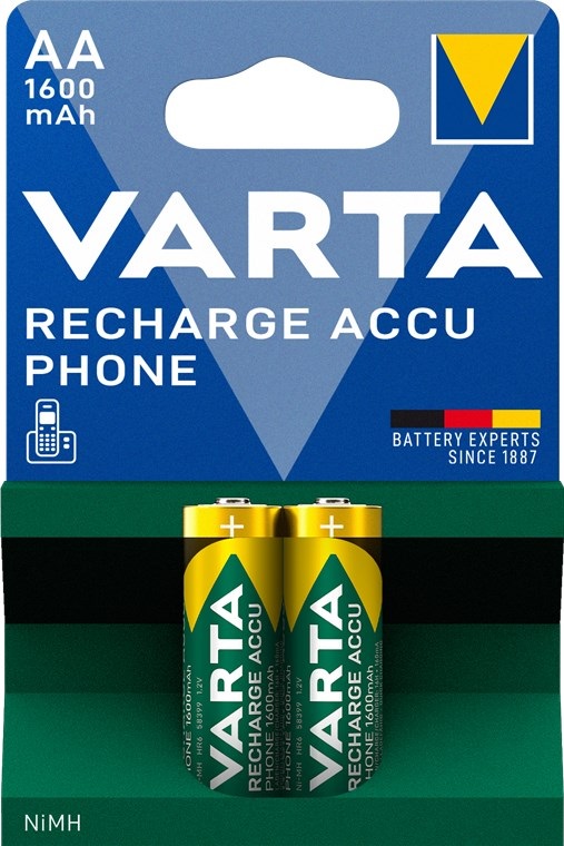 Blister 2x Pilhas Recarregáveis AA 1600mAh - VARTA