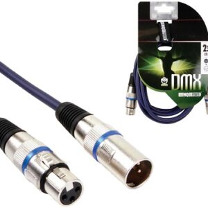 Cabo DMX Canon Macho - Canon Fêmea (2,5 mts) - HQ POWER