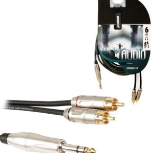 Cabo Jack 6,5mm M. Stereo - 2 RCA M. (6 mts) - HQ POWER