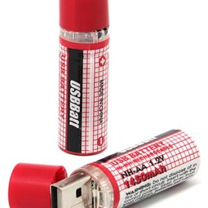 Pack 2 Pilhas Recarreg?veis AA 1450mAh por USB