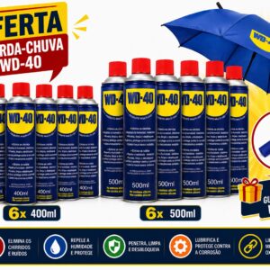 Pack 6x Spray Multiusos (400ml) + 6x Spray Multiusos (500ml) c/ Oferta Guarda-Chuva - WD-40