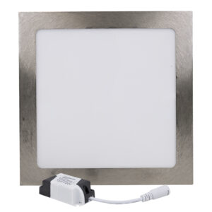 Painel de LED Quadrado (22 x 22cm) 18W 6000K - Aço Escovado