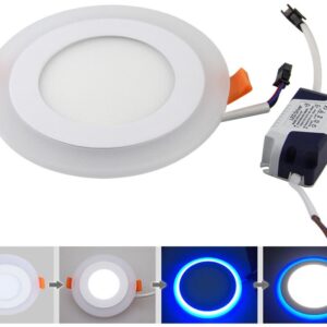 Painel de LED Redondo ?19cm 16(12+4)W 6000K c/ Anel em Azul