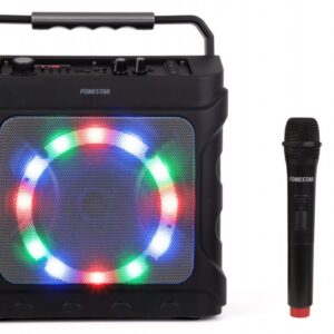 Coluna Amp. Portátil 6.5 20W RMS LED c/ Microfone MP3/USB/MicroSD/FM/VHF/BLUETOOTH - FONESTAR
