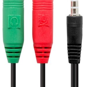 Cabo Jack 3,5mm 4P Macho - 2x Jack 3,5mm Femea Stereo