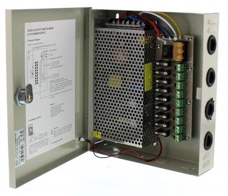 Caixa Segurança / Fonte Alimentação Comutada 12VDC 120W 10A (9 Saídas)