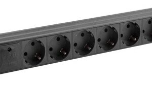 Extensão p/ Rack 8 Tomadas c/ Interruptor 1U (Preto) - LANBERG