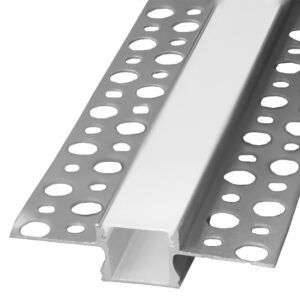 Perfil Embutir em Pladur c/ Difusor Opaco p/ Fita de LEDs - 2 mts