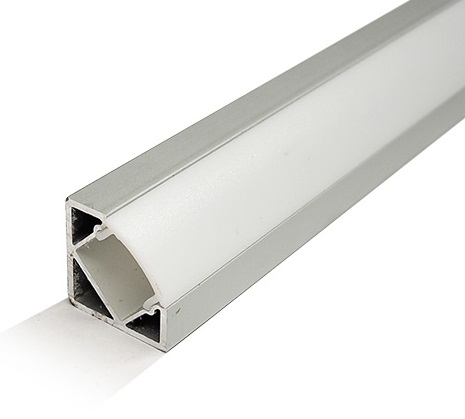 Perfil Alumínio c/ Difusor Opaco p/ Fita de LEDs - 2 mts