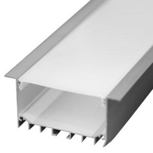 Perfil Embutir c/ Difusor Opaco p/ 5x Fita de LEDs - 2 mts