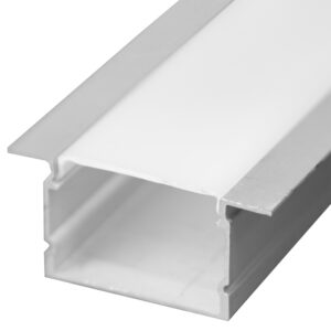 Perfil Embutir c/ Difusor Opaco p/ 2x Fita de LEDs - 2 mts