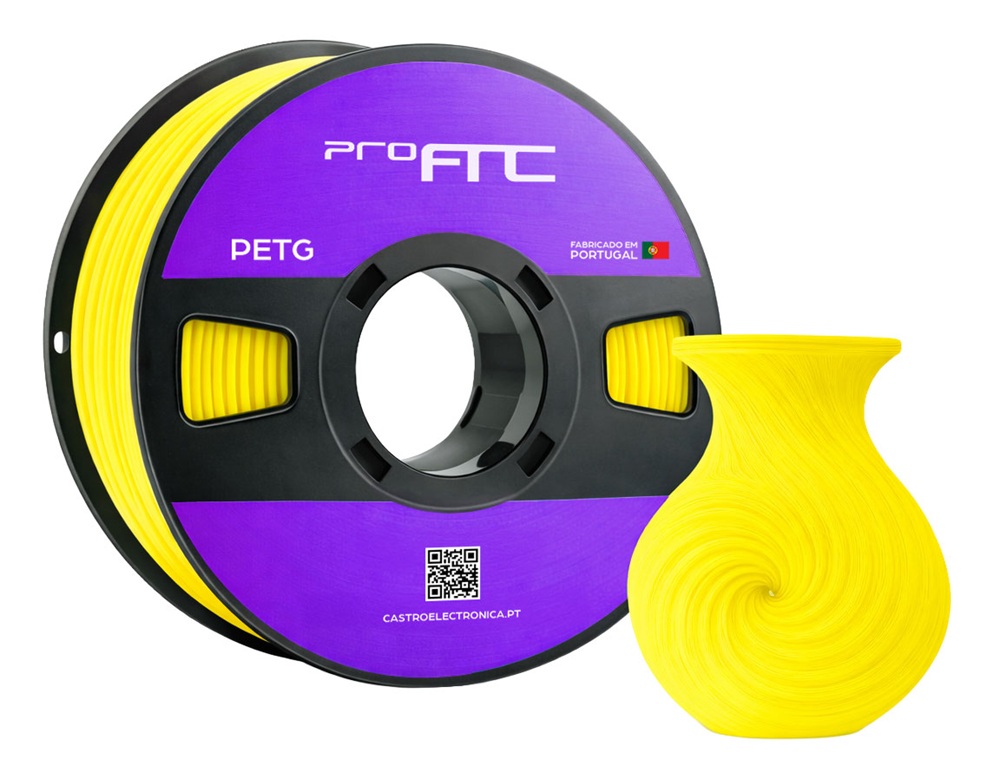 Filamento de Impressão 3D PETG 1,75mm 1Kg (Amarelo Lego) - ProFTC