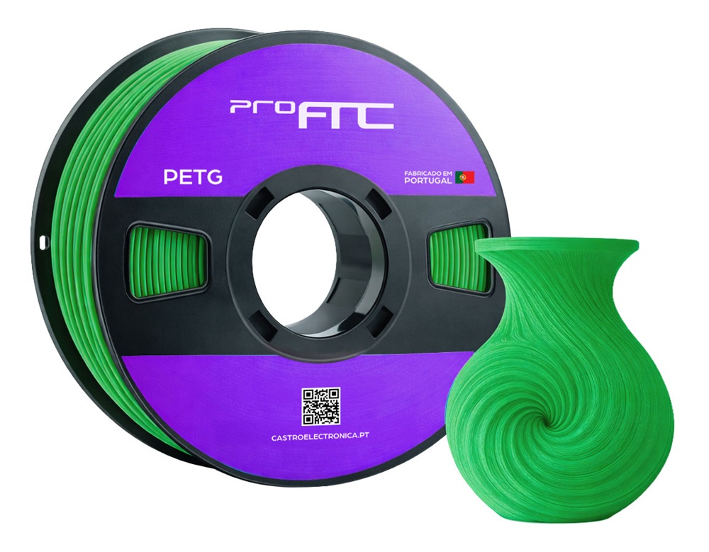 Filamento de Impressão 3D PETG 1,75mm 1Kg (Verde) - ProFTC