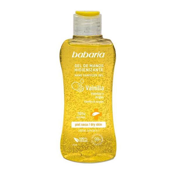 Higienizador de Mãos Babaria Vainilla e Argan Spray Pele Seca 70% Álcool 100ml