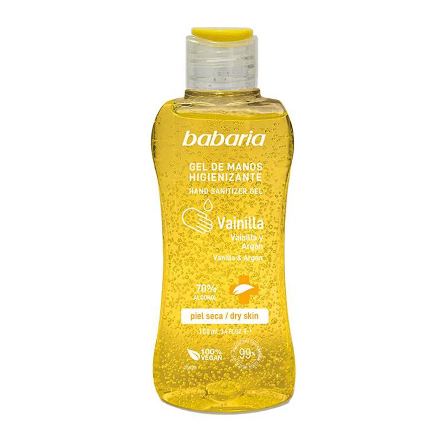 Higienizador de Mãos Babaria Vainilla e Argan Spray Pele Seca 70% Álcool 100ml