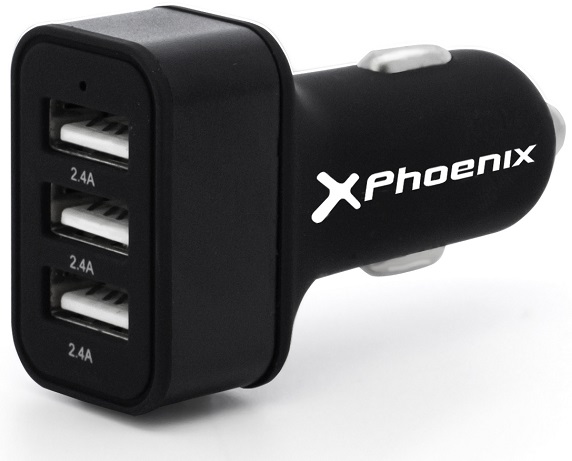 Carregador Isqueiro Universal 3 x USB 7.2A - PHOENIX
