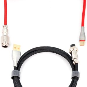 Cabo USB-C Macho - USB A Macho (Preto/Vermelho) - PHOENIX