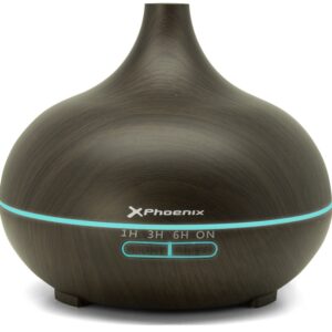 Humidificador e Difusor de Aroma LED 400ml (Preto) - PHOENIX
