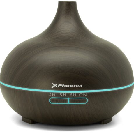 Humidificador e Difusor de Aroma LED 400ml (Preto) - PHOENIX