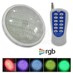 Lampada LED PAR56 RGB p/ Piscina 12VAC 18W IP68 c/ Comando