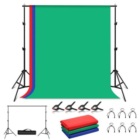 Stand p/ Estúdio Fotográfico (2 x 2 mts) + 3 Telas - PULUZ