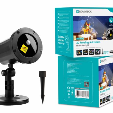 Luz de Projeção Novoteck PL-004 com Animação Rotativa 3D para Natal