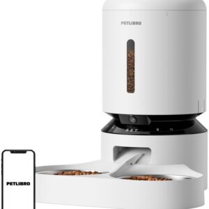 Dispensador de Comida Inteligente Granary 5L c/ 2 Ta?as e C?mara (Branco) - PETLIBRO