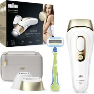 Depiladora Luz Pulsada PL5154 Silk Expert Pro 5 (Dourado/Branco) - BRAUN
