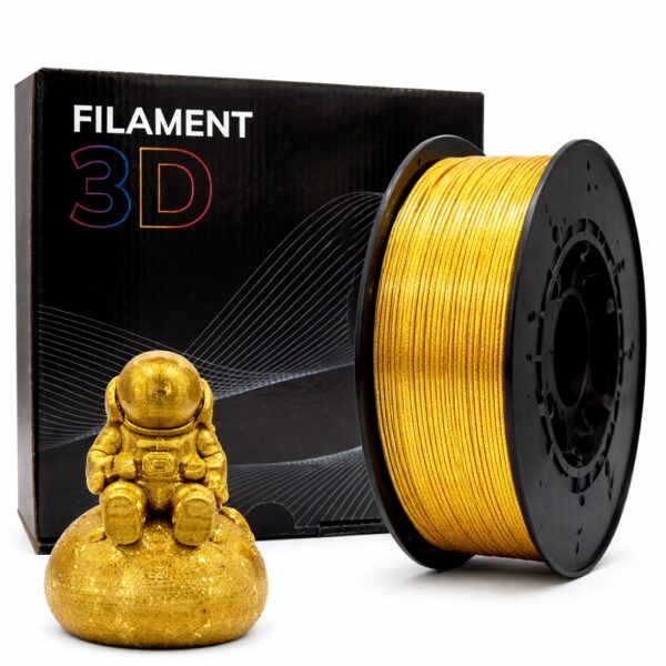 Filamento de Impressão 3D PLA GLITTER 1,75mm 1Kg (Dourado) - FILAMENT 3D