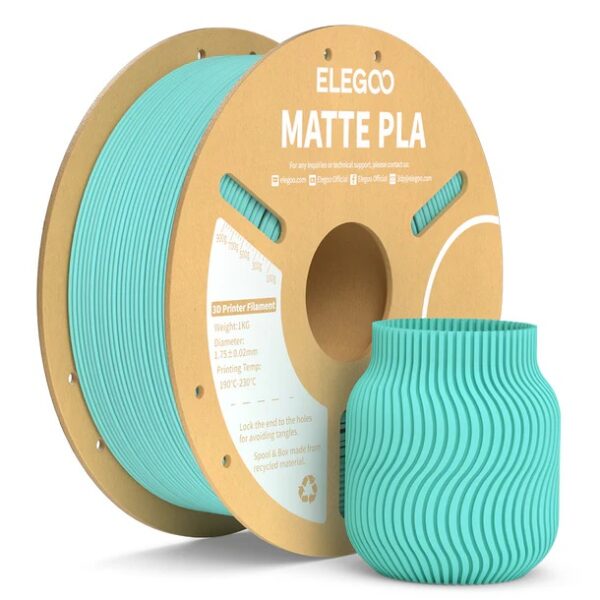 Filamento de Impressão 3D PLA MATTE 1,75mm 1Kg (Verde Azulado) - ELEGOO